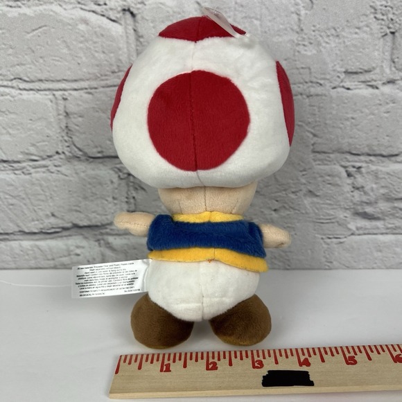 Nintendo 2017 Super Mario Toad Plush Toy 8" inch White Red Doll Stuffed Animal - Picture 6 of 7